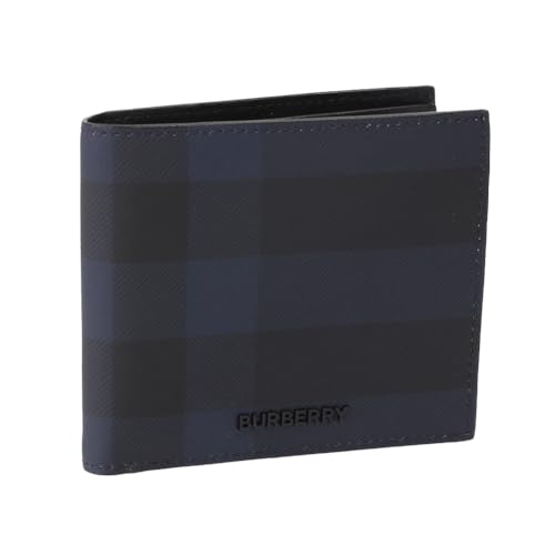 BURBERRY 二つ折り財布 ネイビー&ブラック　チェック バーバリー(BURBERRY) チェック メンズ二つ折り財布 | 通販